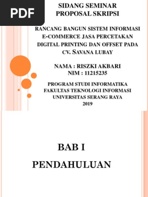 Rancang Bangun Sistem Informasi E Commerce Jasa Percetakan Digital Printing Dan Offset Pada Cv Avana Lubay