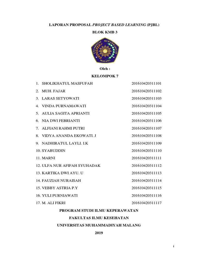 Laporan Proposal Project Based Learning Pdf