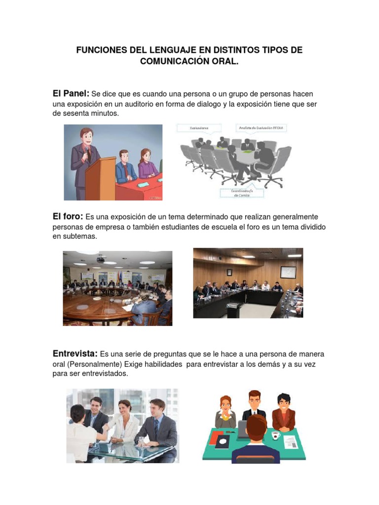 Funciones Del Lenguaje en Distintos Tipos de Comunicación Oral | PDF ...
