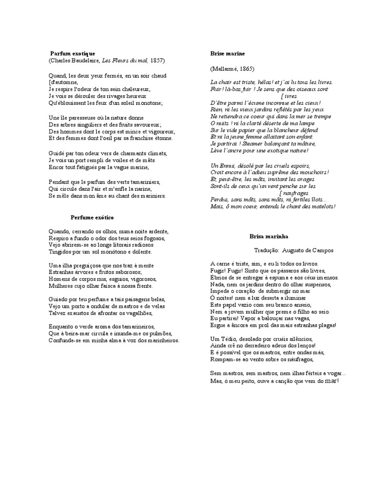 le parfum exotique baudelaire
