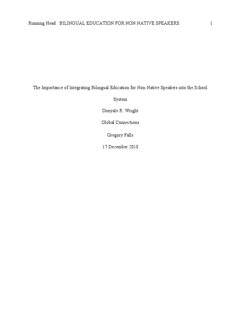 Copy Senior Project Research Paper | PDF | Multilingualism | First Language