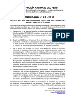 COMUNICADO PNP N° 25 - 2019