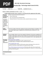 Infant-Pre-K Curriculum Plan: Technology-Based Lesson/Activity