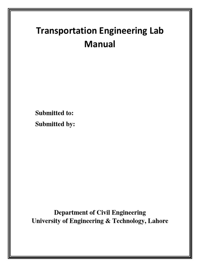 Lab Manual Transportation Engineering PDF Asphalt Friction