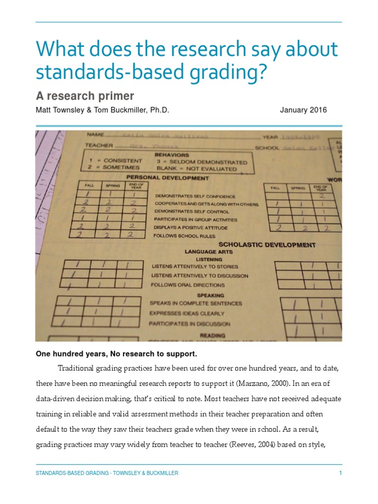 Understanding Standards-Based Grading | PDF | No Child Left Behind Act ...