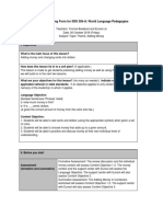 Lesson Planning Form For IDIS 356-A: World Language Pedagogies