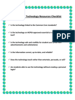 Evaluating Technology Resources Checklist