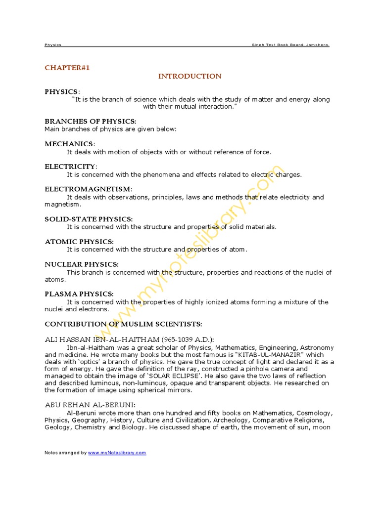 Chapter#1: Physics | PDF