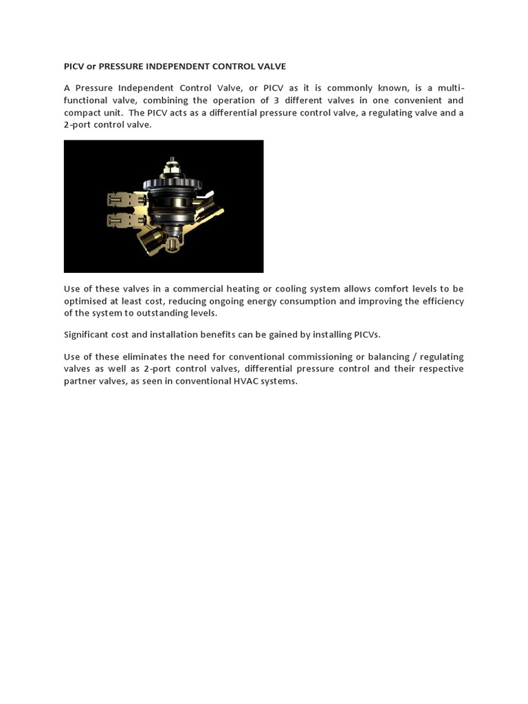 Understanding PICV in HVAC Systems | PDF | Home & Garden
