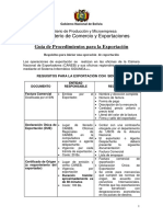 Guia para Exportar - Gobierno Nacional de Bolivia PDF
