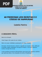 As Primeiras Leis Escritas e o Código de Hamurabi SLIDE