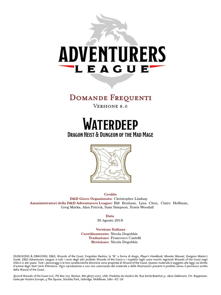 Code of Conduct: Waterdeep | PDF | Dungeons & Dragons | Wizards Of The ...