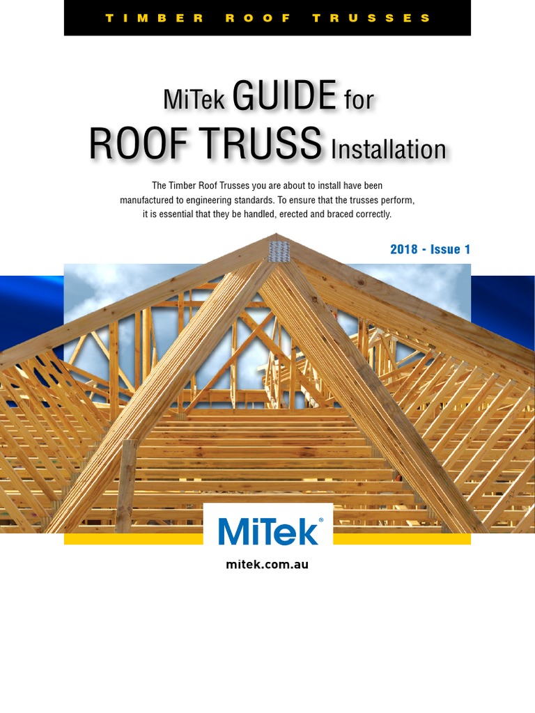 Mitek Guide For Roof Truss Installation Pdf Truss Framing