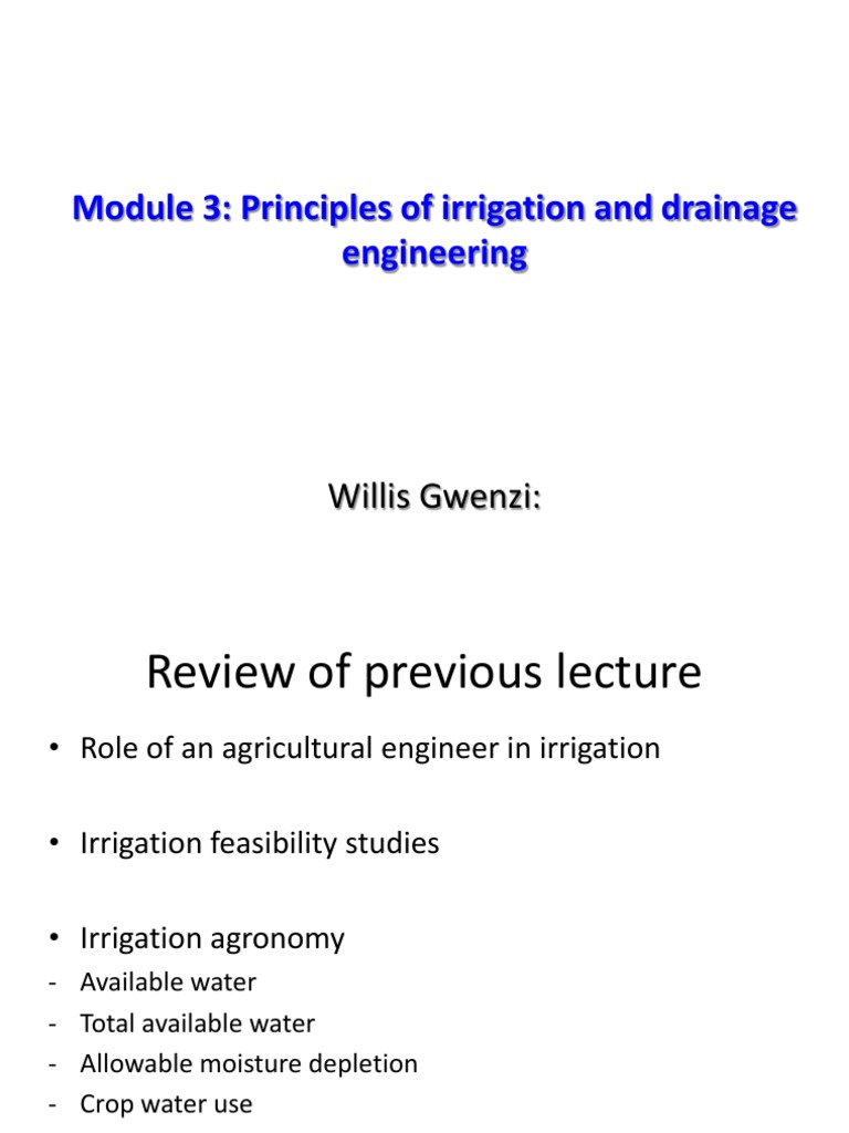 Principles of Irrigation and Drainage | PDF | Drainage | Irrigation