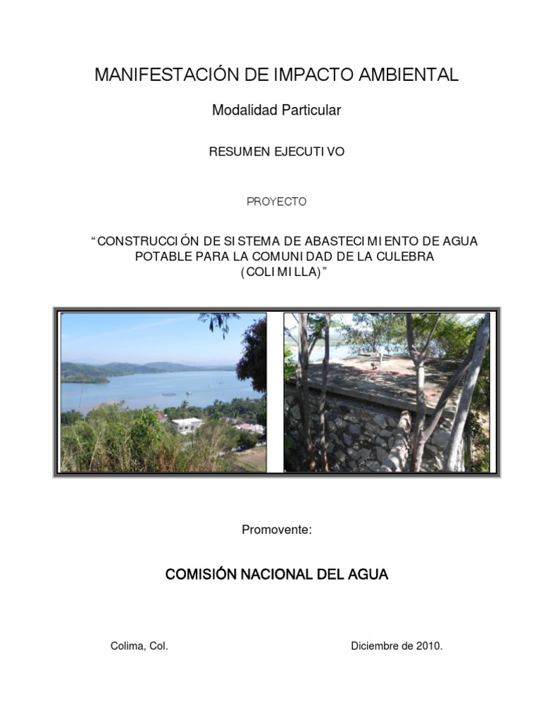 Impacto Ambiental Abastecimiento Agua Culebra | PDF | Agua | Entorno ...