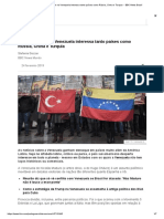 Por Que a Crise Na Venezuela Interessa Tanto Países Como Rússia, China e Turquia  - BBC News Brasil