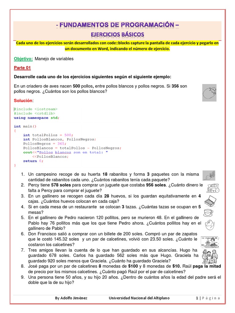 Ejercicios de Fundamentos de Programación | PDF | Euro | Entero