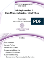 Data Mining Essen, Als 2: Data Mining in Prac, Ce, With Python