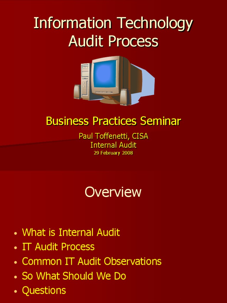 IT Audit Process Overview and Best Practices | PDF | Internal Audit ...
