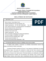 Relatório de Estágio Obrigatório - Técnico em Plásticos