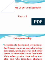 BBA III Semester Fundamentals of Entrepreneurship I Unit