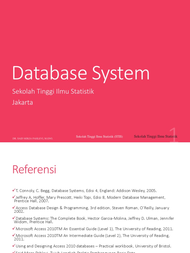Database System: Sekolah Tinggi Ilmu Statistik Jakarta | PDF ...
