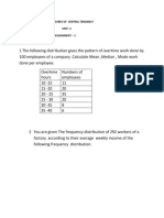 Unit - 2 Assignment - 2: Measures of Central Tendancy