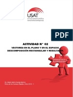 Actividad #02. Vectores en El Plano. Descomposición Rectangular y Resultante. Física de Los Cuerpos Rígidos. Ciclo 2019 - I