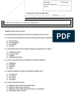 Prueba Sobre El Sist. Respiratorio y Circulatorio 5° Año