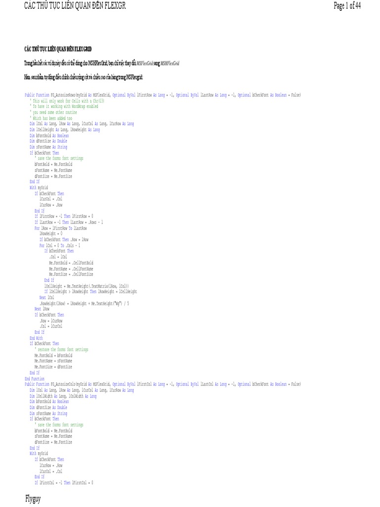 MSFlexgrid All Funs Subs | PDF | Boolean Data Type | Control Flow