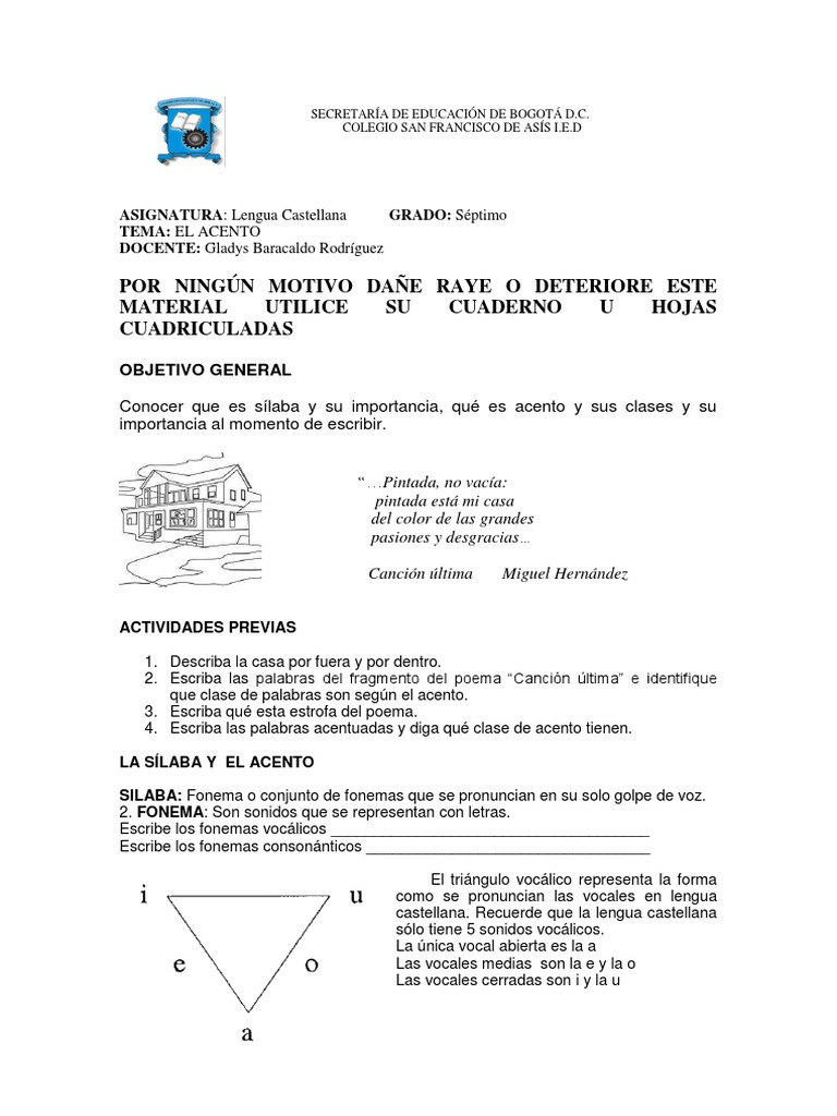 Acento y sílabas en lengua castellana | PDF | Vocal | Fonología, image size:768x1024
