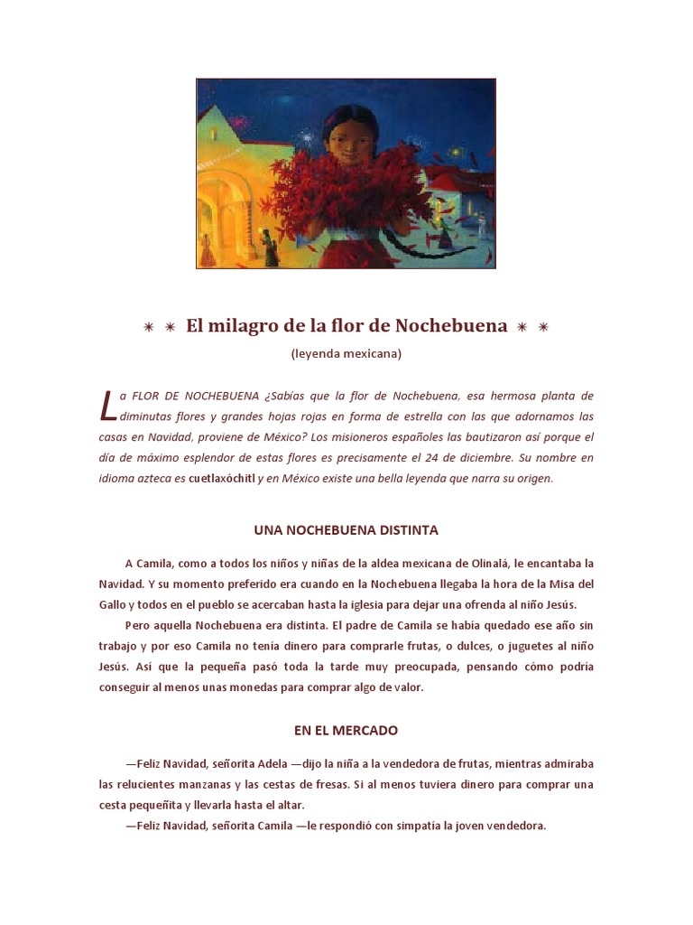 El Milagro de La Flor de Nochebuena PDF | PDF | Nochebuena | Navidad