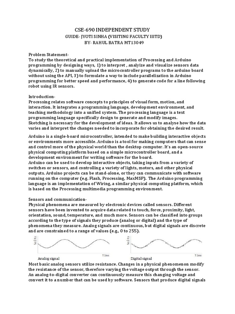 Arduino Processing PDF Arduino Analog To Digital Converter