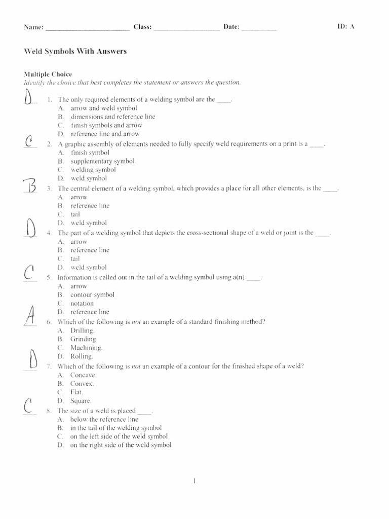 Welding Symbols Test With Answers PDF | PDF