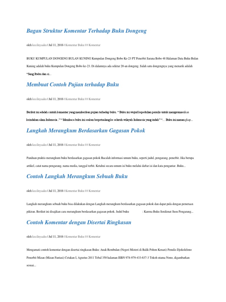Bagan Struktur Komentar Terhadap Buku Dongen1 Docx