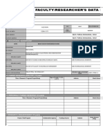 Faculty&Researcher's Data Sheet