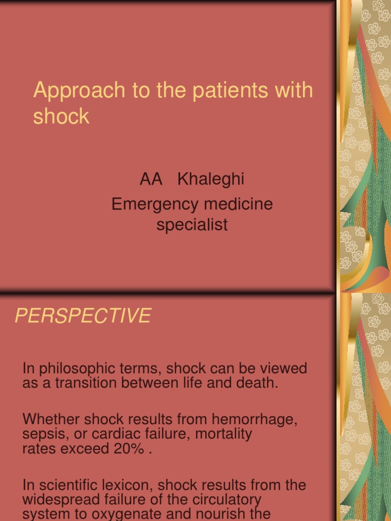 Understanding Shock in Emergency Medicine | PDF | Shock (Circulatory ...