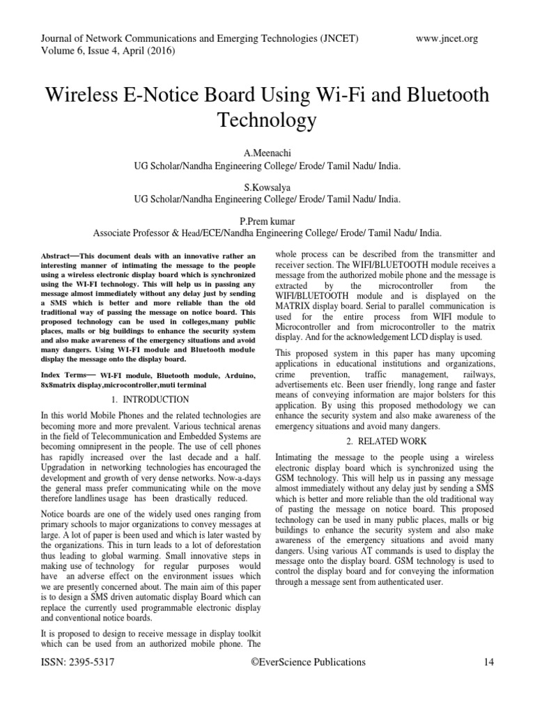 Project Report On Android Based Electronics Notice Board PDF Wi Fi