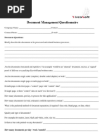 Document Management Questionnaire