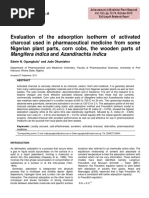 Determination of Adsorption Isotherm of Acetic Acid on Activated Charcoal