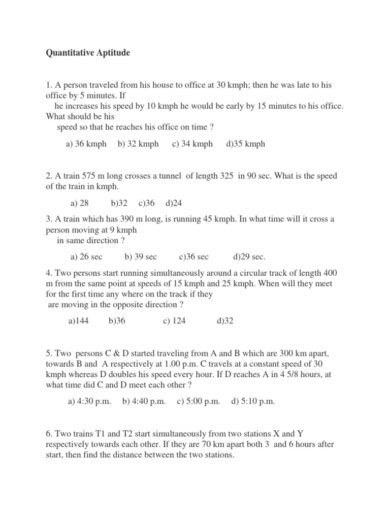Quantitative Aptitude and Reasoning Tests | PDF | Speed | Compound Interest