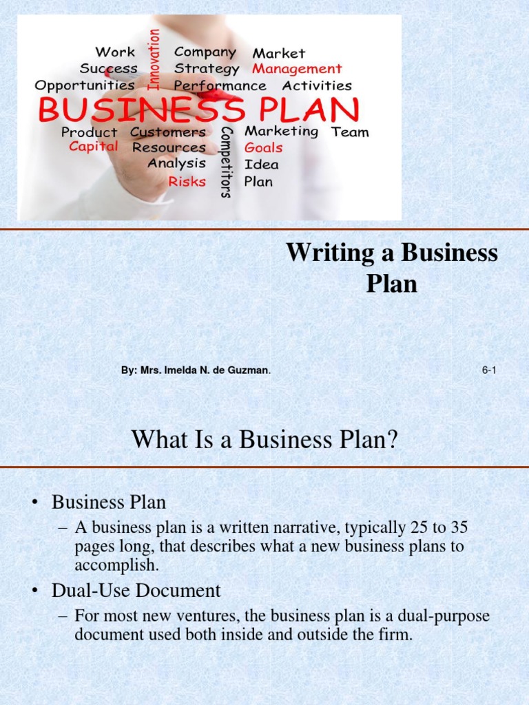 Chapter 6 Writing A Business Plan | PDF | Business Plan | Business ...