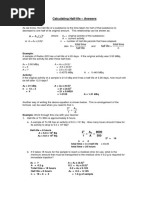 Calculating Half-Life - Answers: Life Half Time Total N N Time Total Life Half