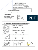 Escuela Básica Tres Sauces evaluación lenguaje 1° básico