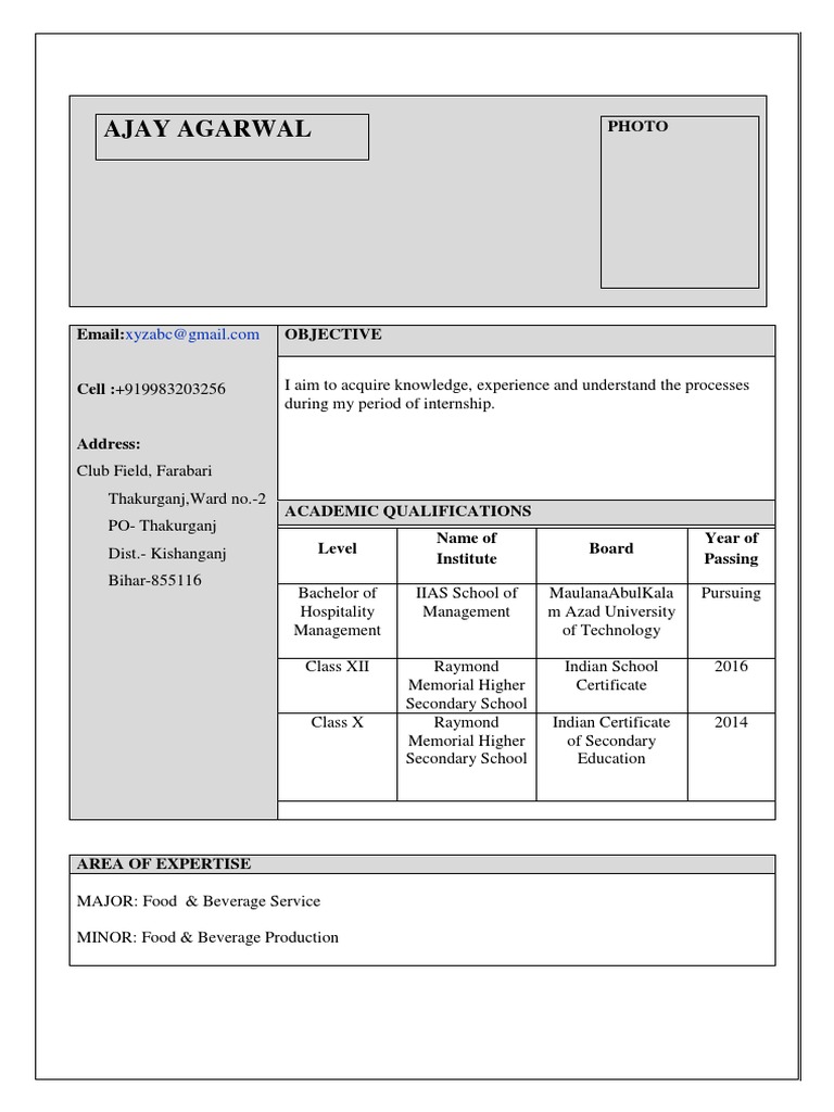 Ajay Agarwal - Hospitality Management Resume | PDF