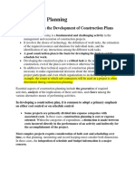 Construction Planning: Basic Concepts in The Development of Construction Plans