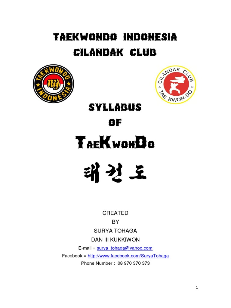 Syllabus of Taekwondo PDF PDF Taekwondo Sports Rules And Regulations