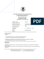 Soalan Mekanik Bendalir Utm 0809 Sem 1