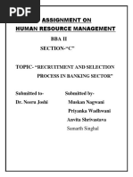 Assignment On Human Resource Management Bba Ii Section-"C": - "Recruitment and Selection Process in Banking Sector"