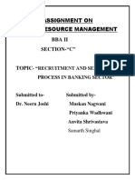 Assignment On Human Resource Management Bba Ii Section-"C": - "Recruitment and Selection Process in Banking Sector"